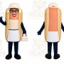 Beige Hotdog Mascot Costume with Custom Logo