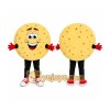 Beige Cookie Mascot Costume with Custom Logo Beige Cookie Mascot Costume with Custom Logo