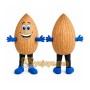 Brown Almond Mascot Costume with Custom Logo