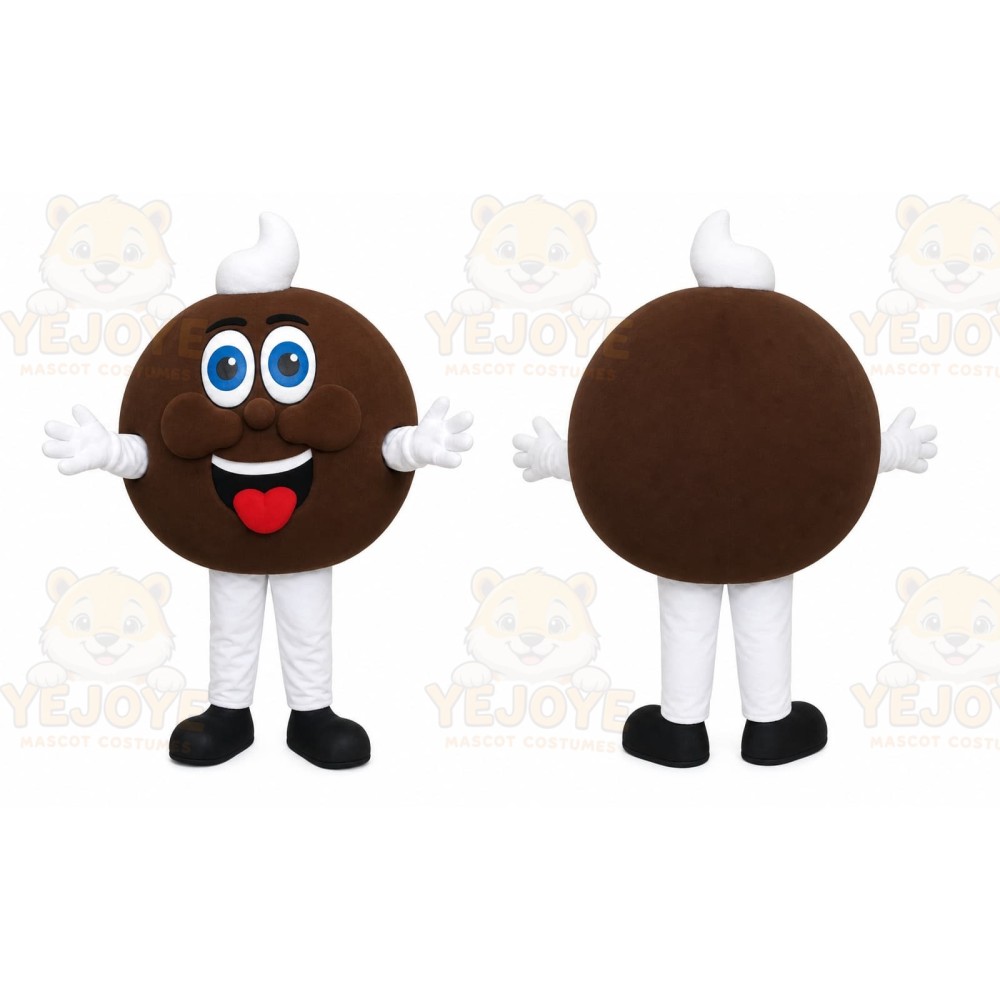 Brown Chocolate Mascot Costume with Custom Logo