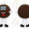Brown Chocolate Mascot Costume with Custom Logo