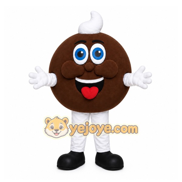 Brown Chocolate Mascot Costume with Custom Logo Brown Chocolate Mascot Costume with Custom Logo