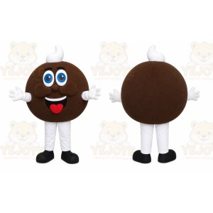Brown Chocolate Mascot Costume with Custom Logo