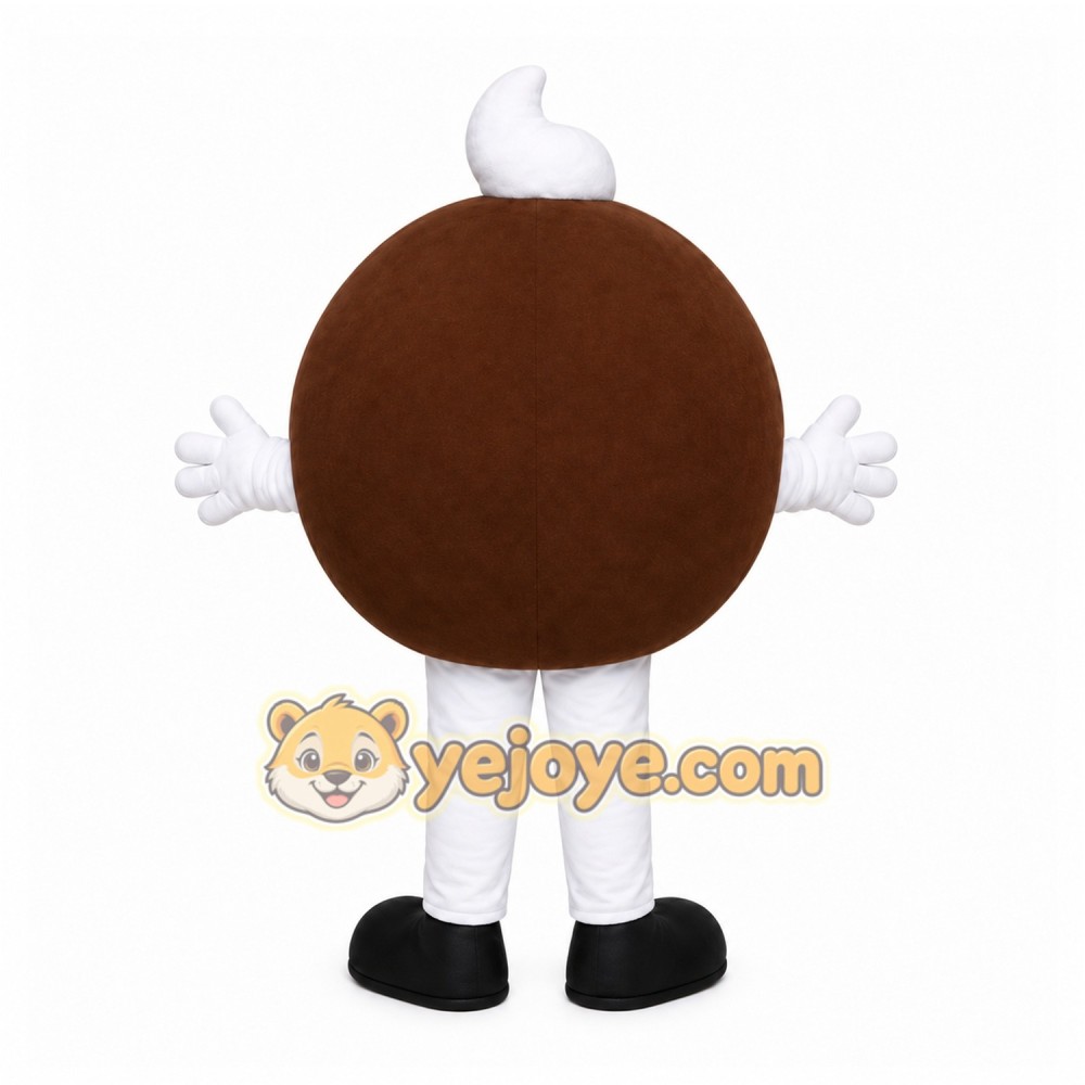 Brown Chocolate Mascot Costume with Custom Logo