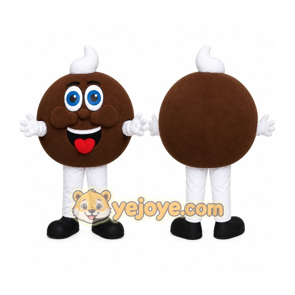 Brown Chocolate Mascot Costume with Custom Logo