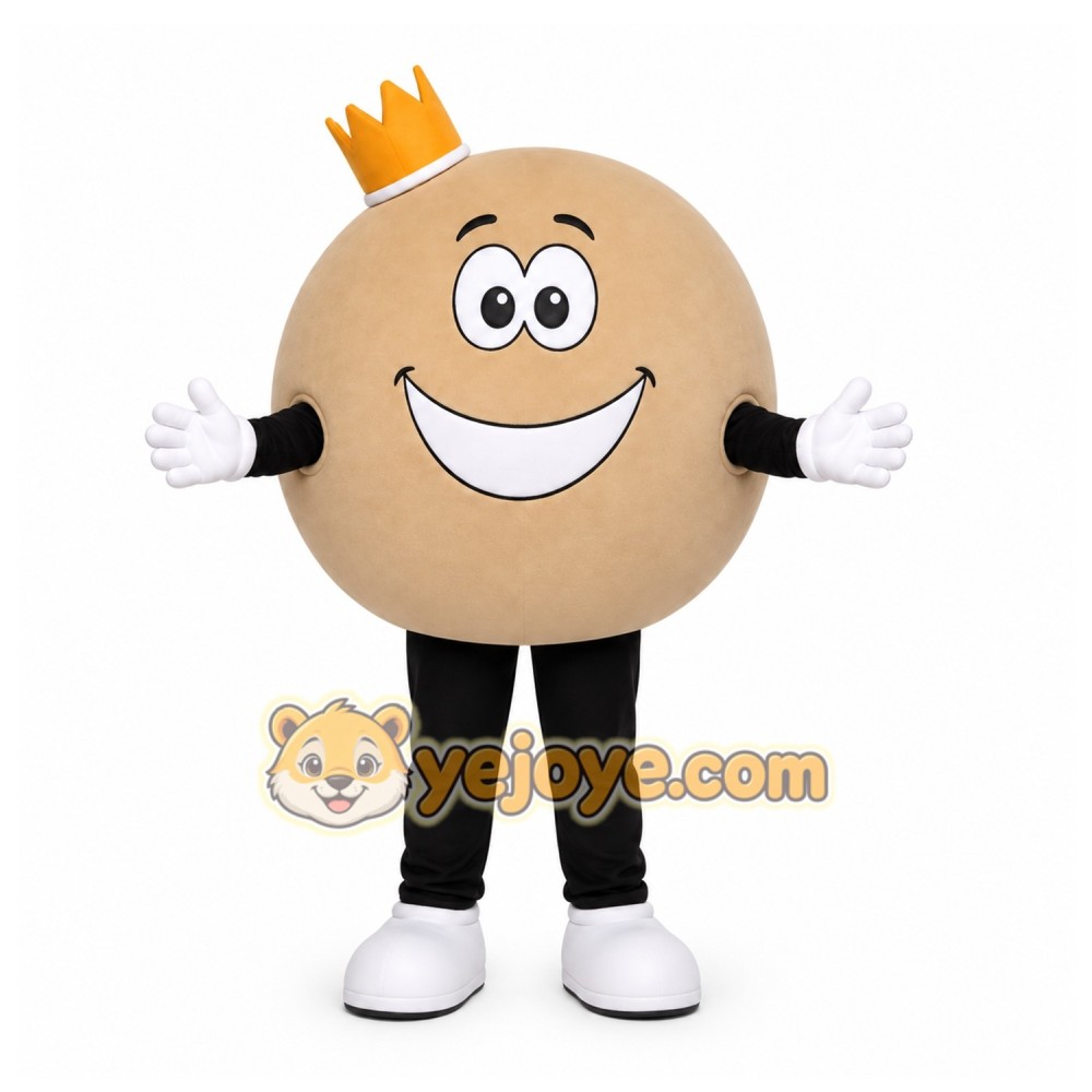 Beige Cookie Mascot Costume with Custom Logo Beige Cookie Mascot Costume with Custom Logo