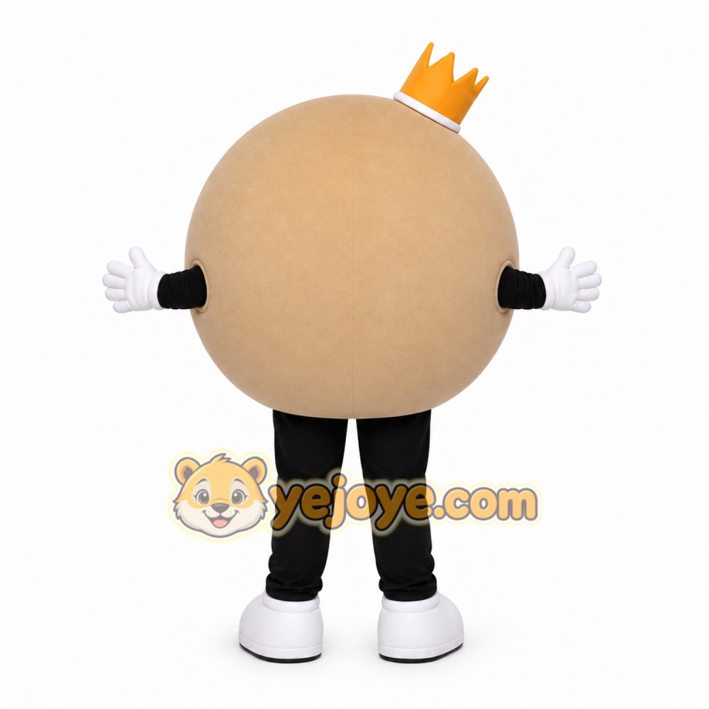 Beige Cookie Mascot Costume with Custom Logo Beige Cookie Mascot Costume with Custom Logo
