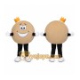 Beige Cookie Mascot Costume with Custom Logo