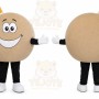 Beige Cookie Mascot Costume with Custom Logo