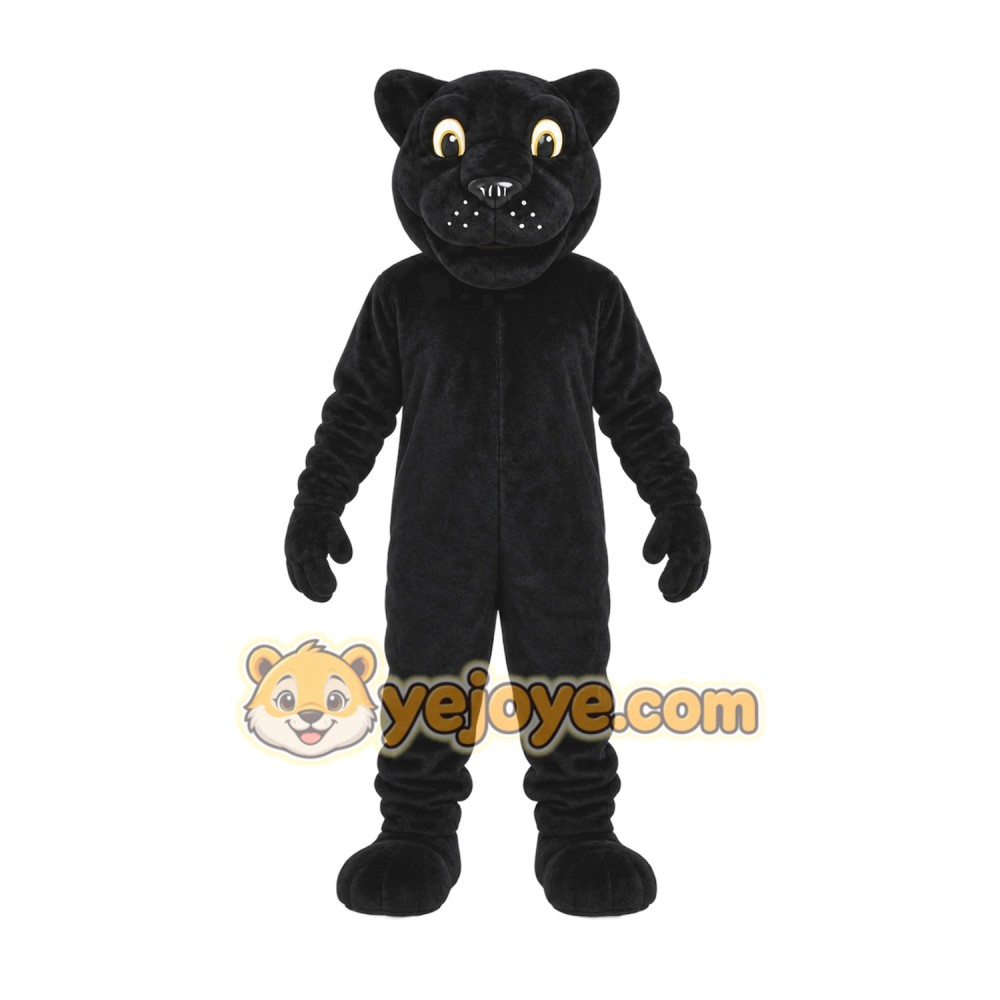 Black Panther Mascot Costume with Custom Logo Black Panther Mascot Costume with Custom Logo