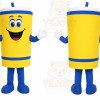 Yellow Drink Mascot Costume with Custom Logo