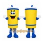 Yellow Drink Mascot Costume with Custom Logo