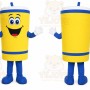 Yellow Drink Mascot Costume with Custom Logo