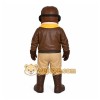 Brown Pilot Mascot Costume with Custom Logo
