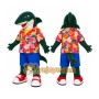 Green Shark Mascot Costume with Custom Logo