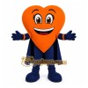 Orange Heart Mascot Costume with Custom Logo