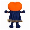 Orange Heart Mascot Costume with Custom Logo