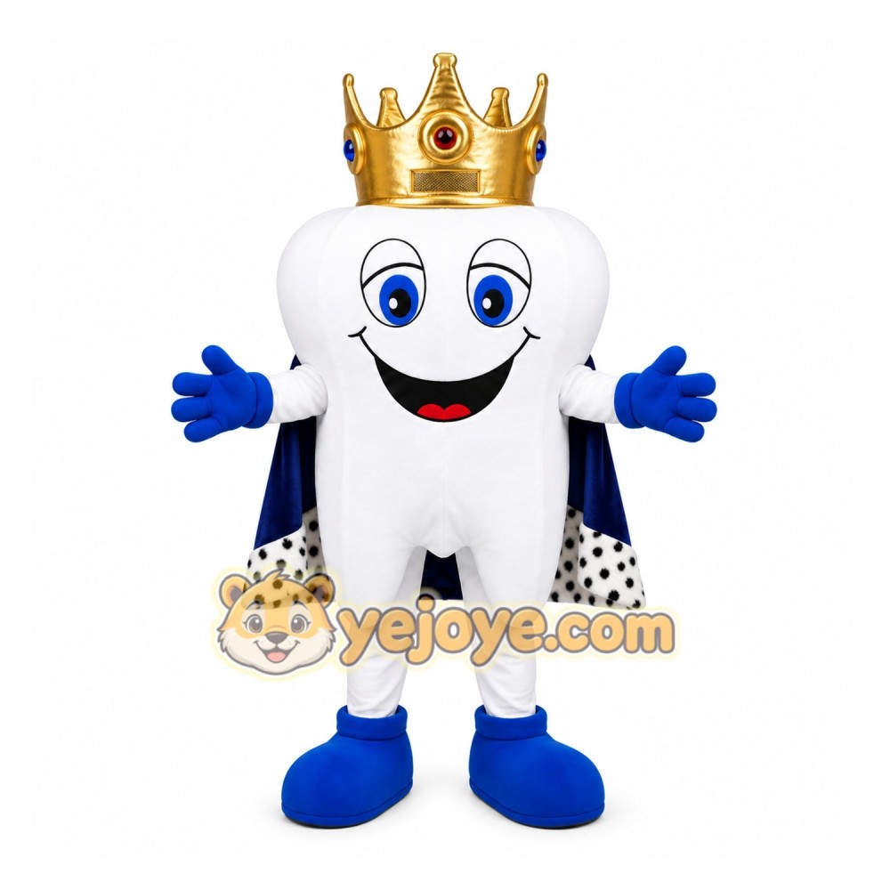 White Tooth Mascot Costume with Custom Logo White Tooth Mascot Costume with Custom Logo