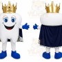White Tooth Mascot Costume with Custom Logo