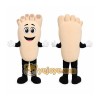 Beige Foot Mascot Costume with Custom Logo Beige Foot Mascot Costume with Custom Logo