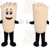 Beige Foot Mascot Costume with Custom Logo