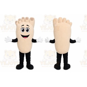 Beige Foot Mascot Costume with Custom Logo