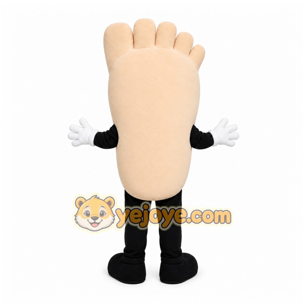 Beige Foot Mascot Costume with Custom Logo Beige Foot Mascot Costume with Custom Logo