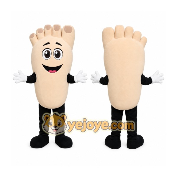 Beige Foot Mascot Costume with Custom Logo