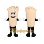 Beige Foot Mascot Costume with Custom Logo