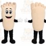 Beige Foot Mascot Costume with Custom Logo