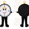 Black Compass Mascot Costume with Custom Logo