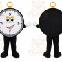 Black Compass Mascot Costume with Custom Logo