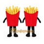 Red French Fries Mascot Costume with Custom Logo