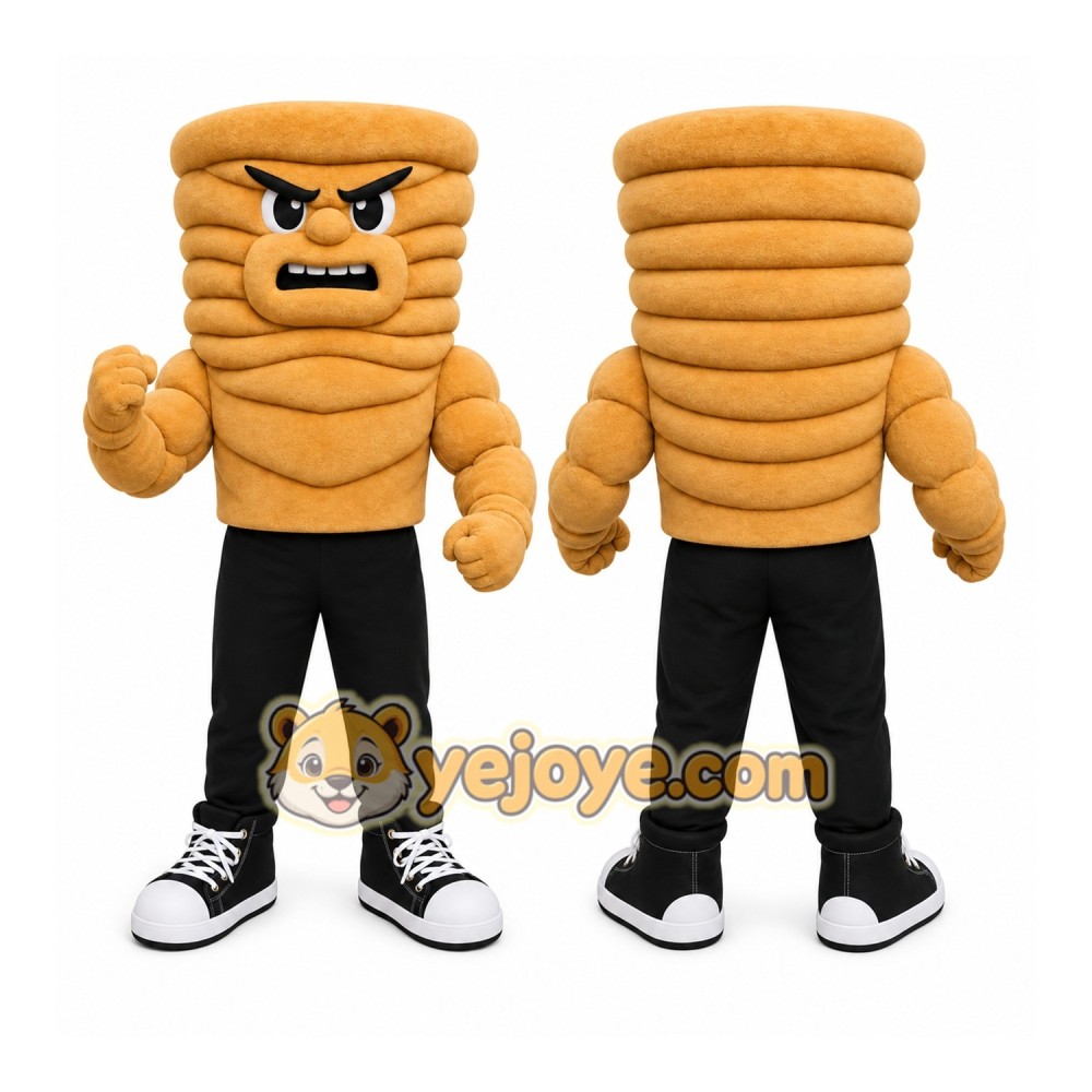 Brown Cookie Mascot Costume with Custom Logo Brown Cookie Mascot Costume with Custom Logo
