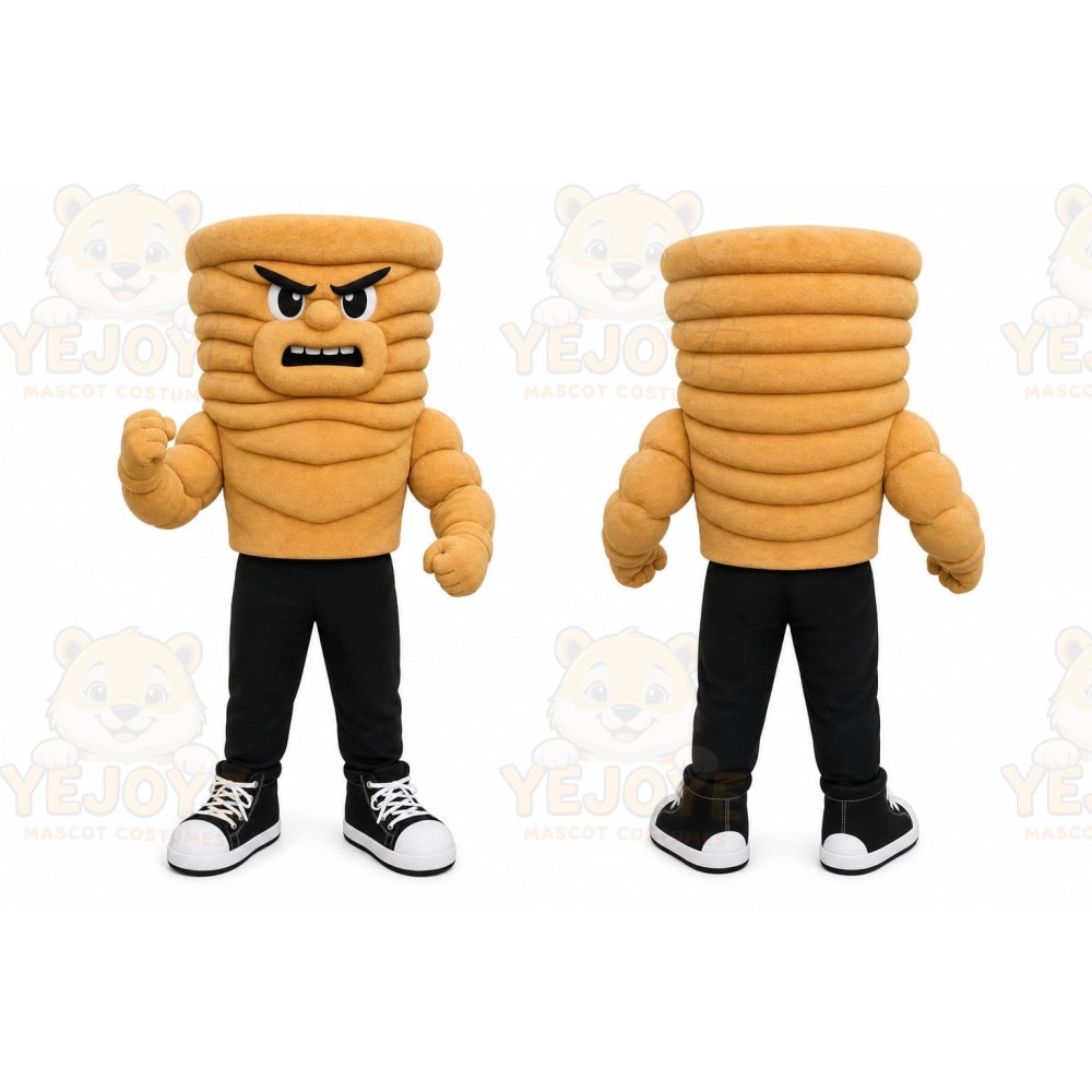 Brown Cookie Mascot Costume with Custom Logo