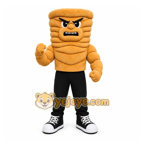 Brown Cookie Mascot Costume with Custom Logo