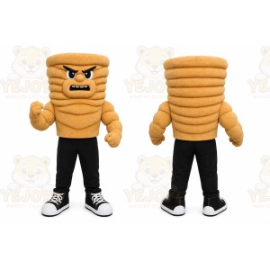 Brown Cookie Mascot Costume with Custom Logo