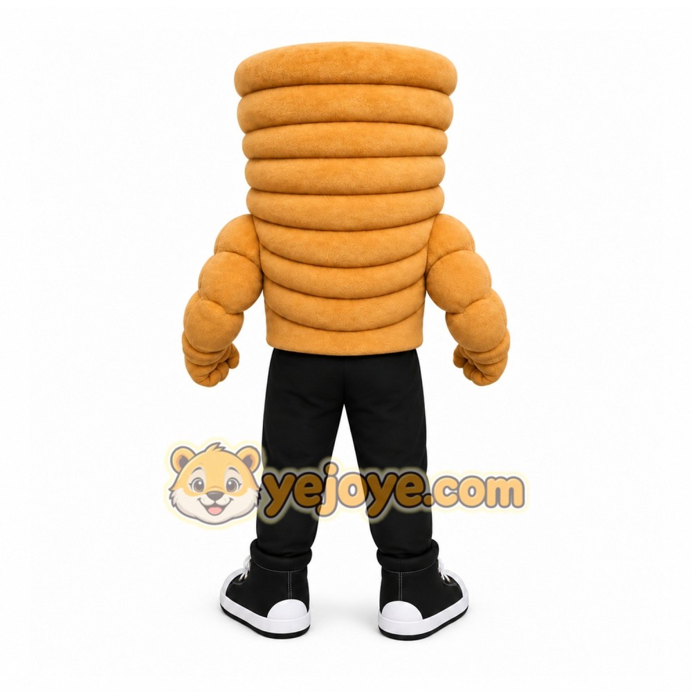 Brown Cookie Mascot Costume with Custom Logo Brown Cookie Mascot Costume with Custom Logo