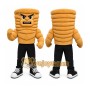 Brown Cookie Mascot Costume with Custom Logo