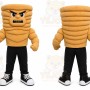 Brown Cookie Mascot Costume with Custom Logo