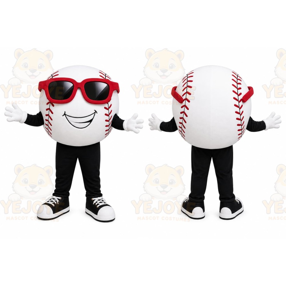 White Baseball Mascot Costume with Custom Logo