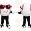 White Baseball Mascot Costume with Custom Logo