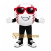 White Baseball Mascot Costume with Custom Logo White Baseball Mascot Costume with Custom Logo