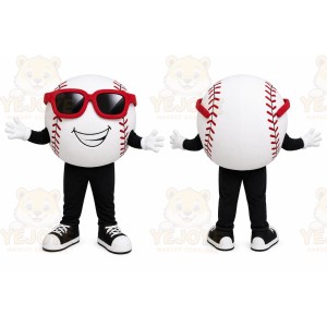 White Baseball Mascot Costume with Custom Logo