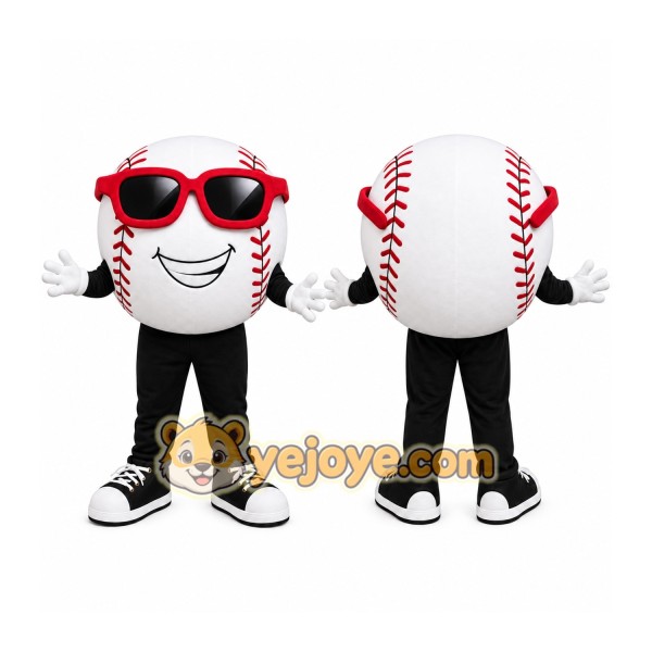 White Baseball Mascot Costume with Custom Logo