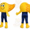 Yellow Comet Mascot Costume with Custom Logo