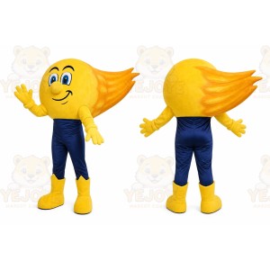 Yellow Comet Mascot Costume with Custom Logo