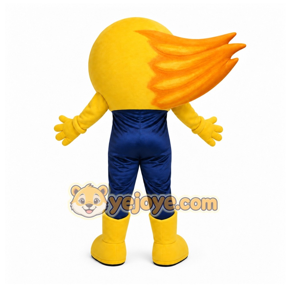 Yellow Comet Mascot Costume with Custom Logo Yellow Comet Mascot Costume with Custom Logo