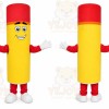Yellow Candle Mascot Costume with Custom Logo