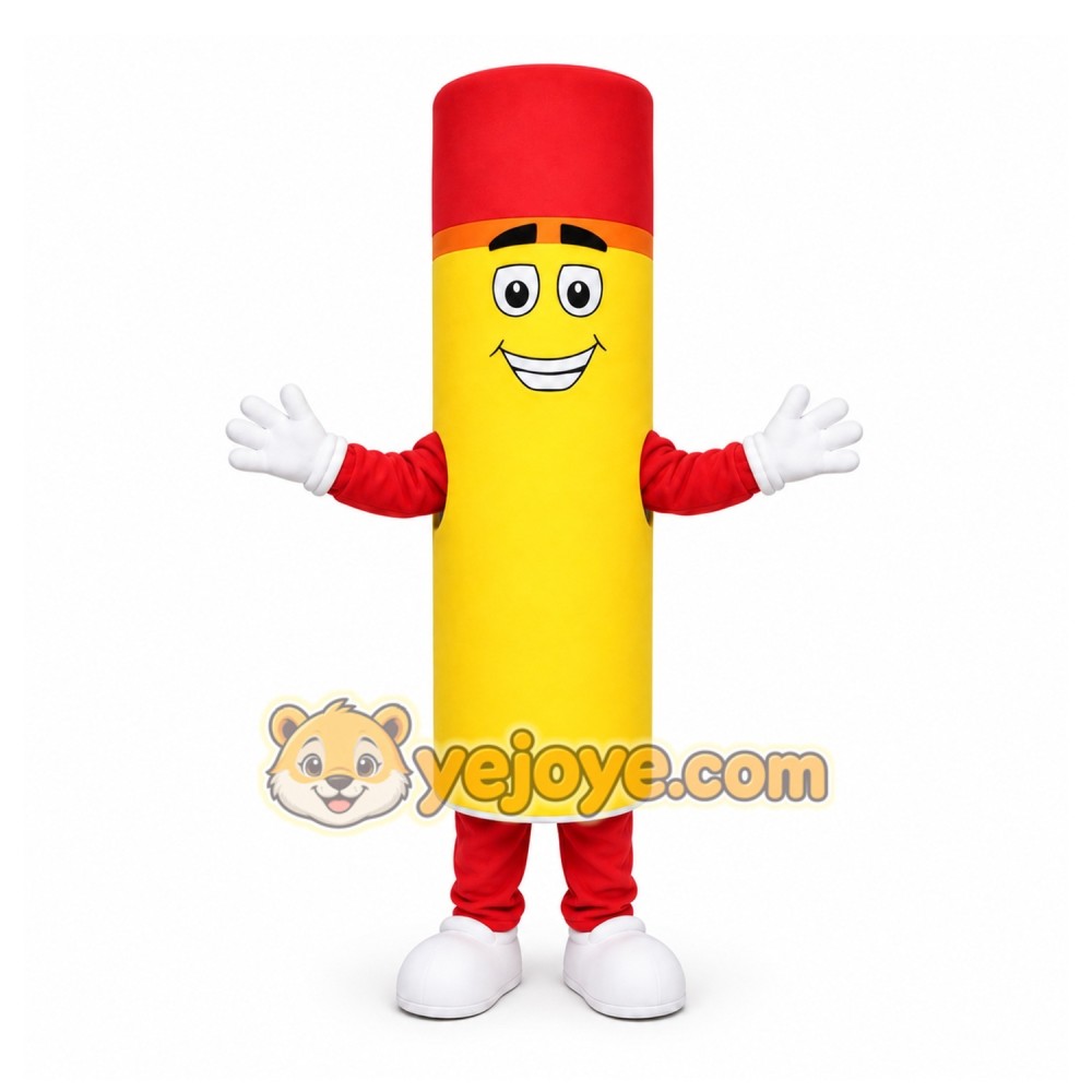 Yellow Candle Mascot Costume with Custom Logo Yellow Candle Mascot Costume with Custom Logo